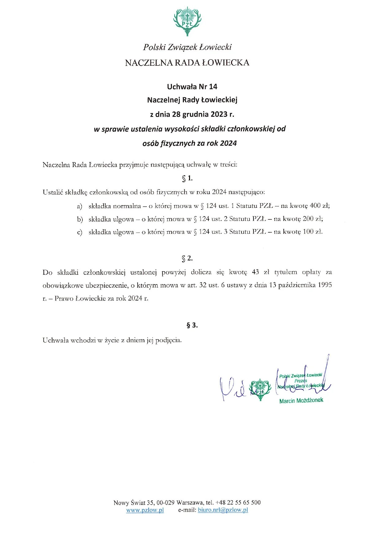 Uchwała PZŁ